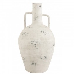 VASE TACHETE ANSE CERAMIQUE BLANC / GRIS 69 cm Vase Haut Vase Haut