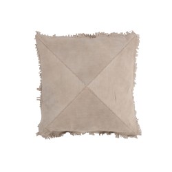 Cojín cruz cuadrado cuero beige 42x41 cm