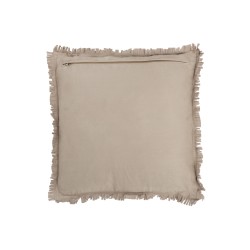 Cuscino quadrato con croce in pelle beige 41x41cm