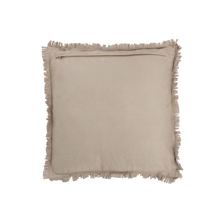 Cuscino quadrato con croce in pelle beige 41x41cm