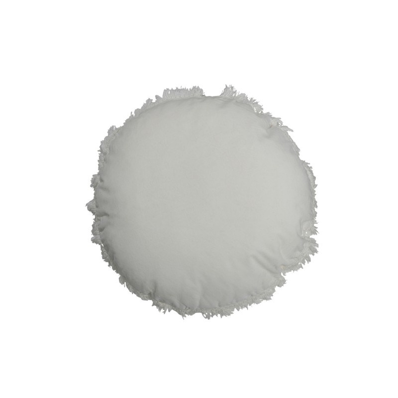 Coussin rond en coton blanc 47x47cm