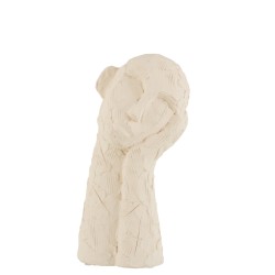 Figura cabeza apoyada cemento blanco Alt. 29 cm