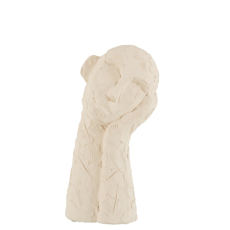 Figura cabeza apoyada cemento blanco Alt. 29 cm