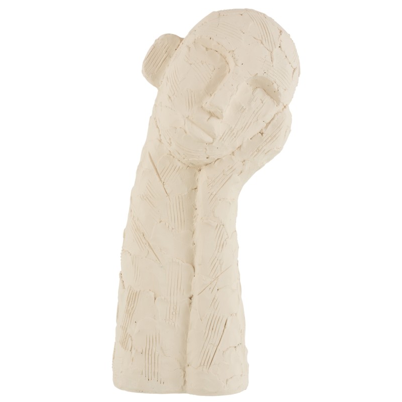 Figura cabeza apoyada cemento blanco Alt. 40 cm