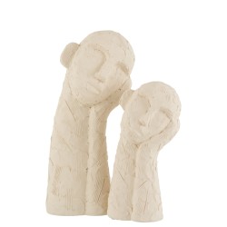Figura cabeza apoyada cemento blanco Alt. 40 cm