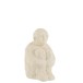 Figura sentada em cimento branco 17x14x24 cm Figura sentada em cimento branco 17x14x24 cm