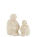 Personnage assis en ciment blanc 17x14x24 cm