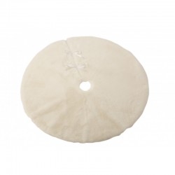 CACHE-PIED SAPIN ROND POLYESTER BLANC 90 cm