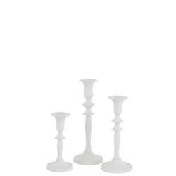 SET 3 CANDELABRO CLASICO ALUMINIO BLANCO