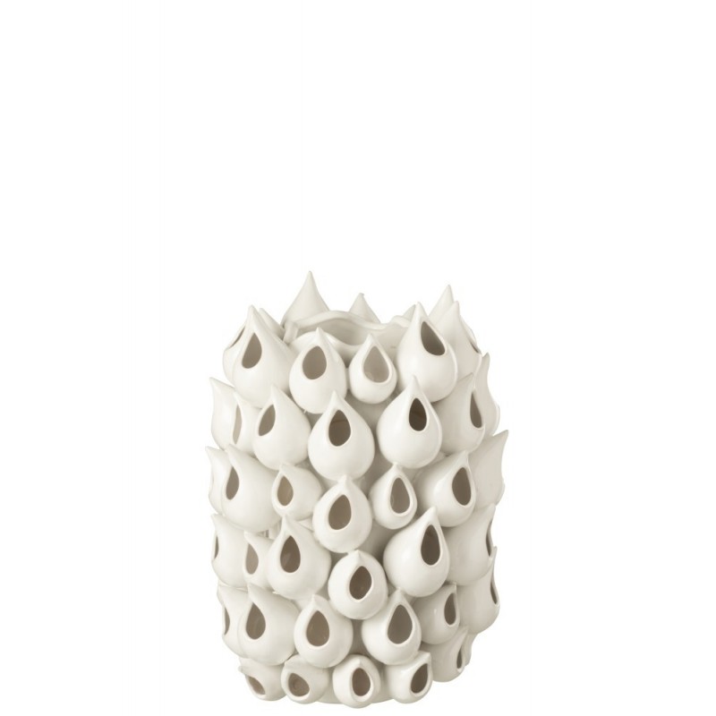 Vase anémone haut en céramique blanc