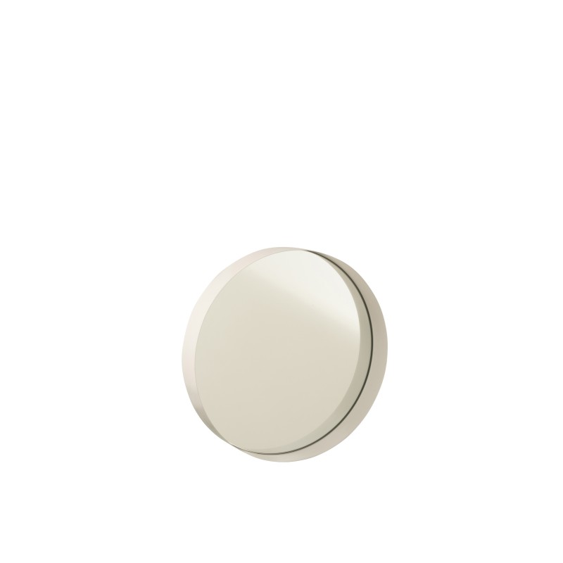 Espelho redondo com borda em metal branco 30x30x5 cm Espelho redondo com borda em metal branco 30x30x5 cm