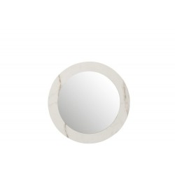 Miroir rond en verre blanc 60x60x2 cm