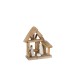 Belén casa madera/cerámica natural/blanco Alt. 19 cm