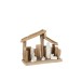 Belén de madera natural sencillo con figuras de madera natural de 25x10x20 cm