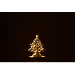 Sapin de noël Led en bois blanc 15x4x23 cm