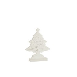 Sapin de noël Led en bois blanc 19x5x28 cm