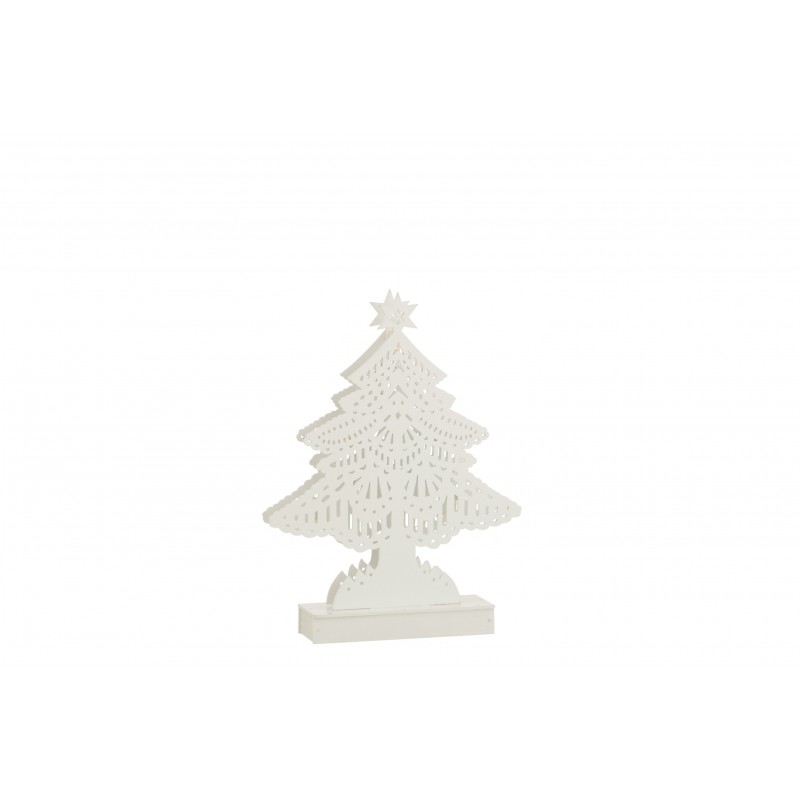 Decoración árbol de navidad led madera blanco Alt. 28 cm