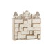 Calendrier de l'avent avec led en bois beige H40cm en bois beige 36x9x40 cm
