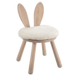 Chaise avec oreille de lapin en bois blanc 35x35x56.5 cm