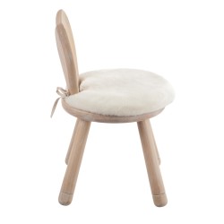 Chaise avec oreille de lapin en bois blanc 35x35x56.5 cm