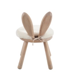 Chaise avec oreille de lapin en bois blanc 35x35x56.5 cm