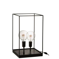 Lámpara 2 lámparas rectangular marco metal negro Alt. 50