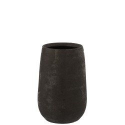 Vase irrégulier rugueux en céramique noir 19x31 cm