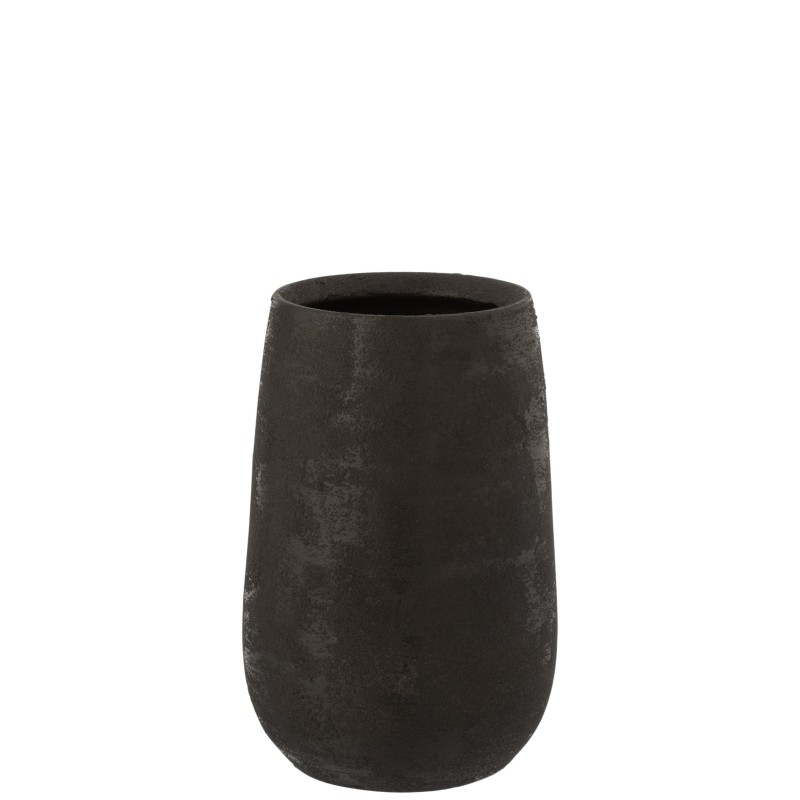 Vaso irregular rugoso em cerâmica preta 19x31 cm Vaso irregular rugoso em cerâmica preta 19x31 cm
