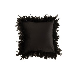 COUSSIN PLUMES POLYESTER NOIR 45 cm