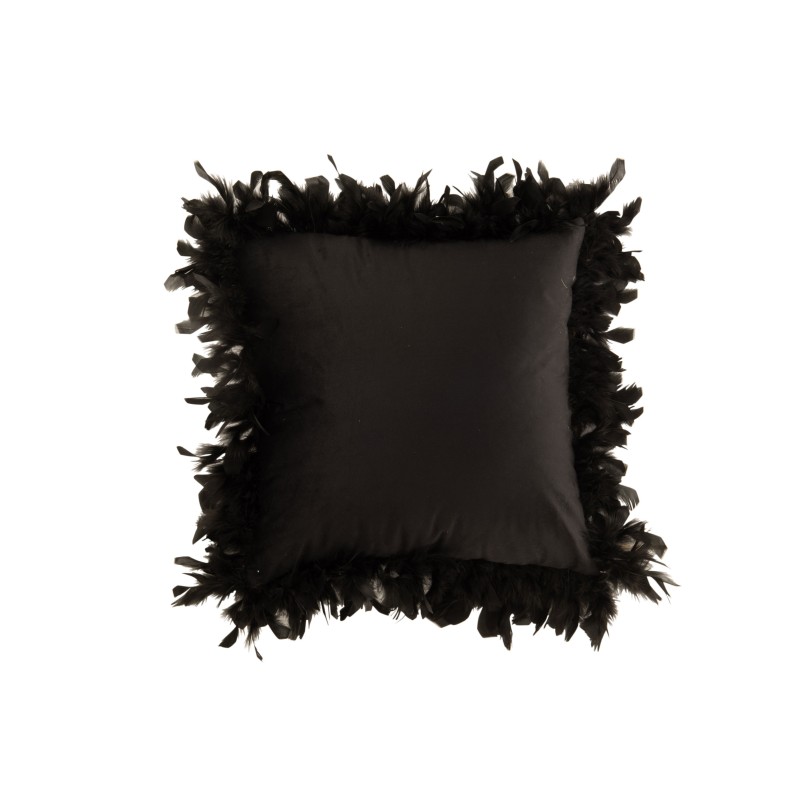 COUSSIN PLUMES POLYESTER NOIR 45 cm