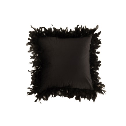 COUSSIN PLUMES POLYESTER NOIR 45 cm