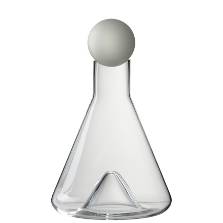 Carafe moderne avec bouchon rond en verre transparent H28cm