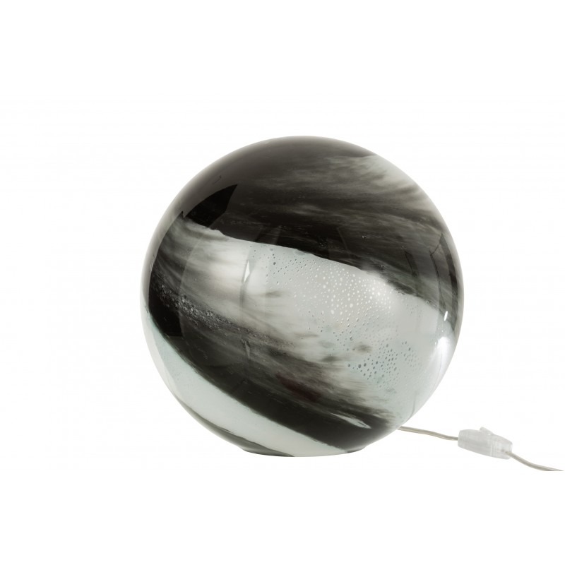 Lampara dany redondo cristal blanco/negro Alt. 28 cm