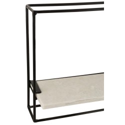 Estantería mural 1 balda hierro/mármol negro/blanco 65x35 cm