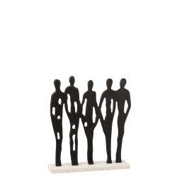 Personaje en fila aluminio/mármol negro/blanco Alt. 40 cm