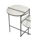 Mesa auxiliar 2 niveles redonda cristal/hierro transparente/negro