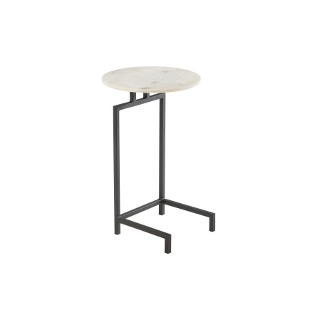 Table ronde en Pierre Blanc et Noir 41x41x67cm