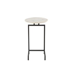 Table ronde en Pierre Blanc et Noir 41x41x67cm