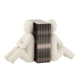 Serre-livres p'tit maurice en résine blanc 16x9x24 cm