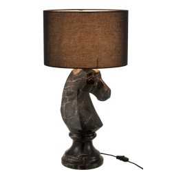 Lampe pièce d'échec en résine noir 31x31x61 cm