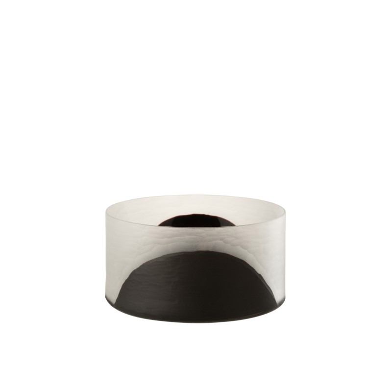 Vaso plano bicolor em vidro preto 25x25x13 cm Vaso plano bicolor em vidro preto 25x25x13 cm