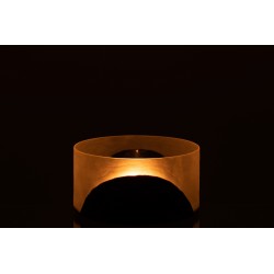 Vase plat bicolore en verre noir 25x25x13 cm