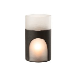 Vase rond bicolore en verre noir 18x18x31 cm
