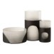 Vase rond bicolore en verre noir 18x18x31 cm Vase rond bicolore en verre noir 18x18x31 cm