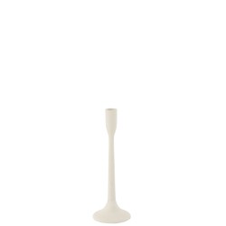 Candelabro hierro opaco blanco Alt. 30 cm