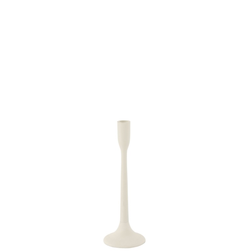 Candelabro hierro opaco blanco Alt. 30 cm