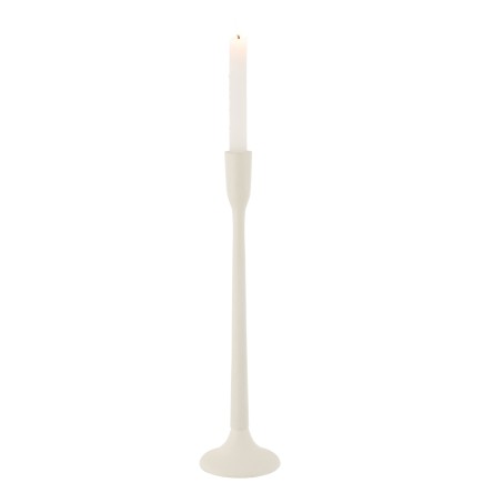 Candelabro em metal branco 11x11x41 cm