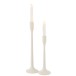 Candelabro em metal branco 11x11x41 cm