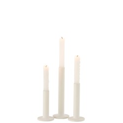 Lot de 3 chandeliers en métal blanc 7x7x21 cm