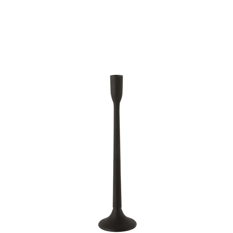 Candelabro em metal preto 11x11x41 cm
